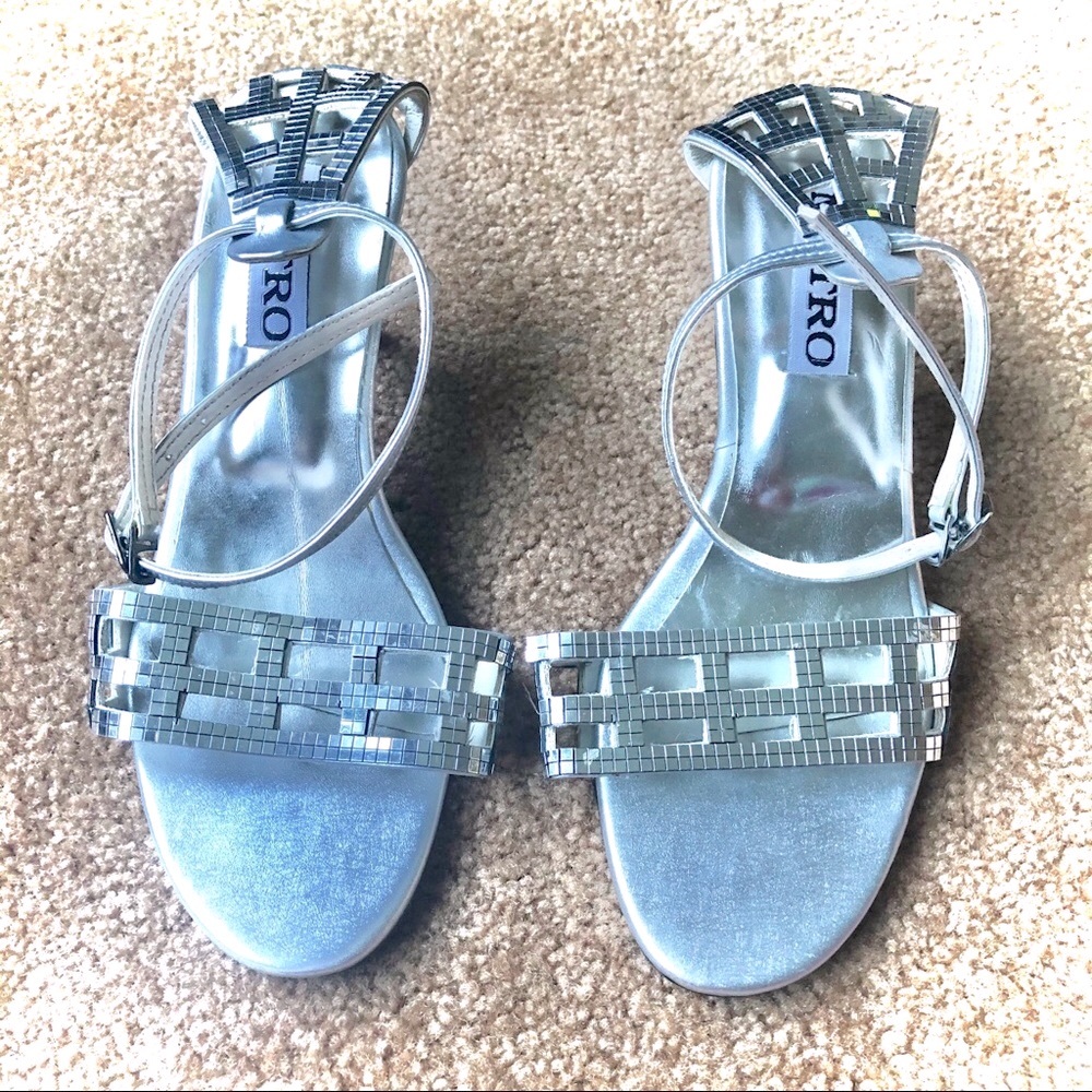 Silver Heels with Mirror like embellishments